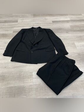 DiPalma Men's Black Double-Breasted Suit